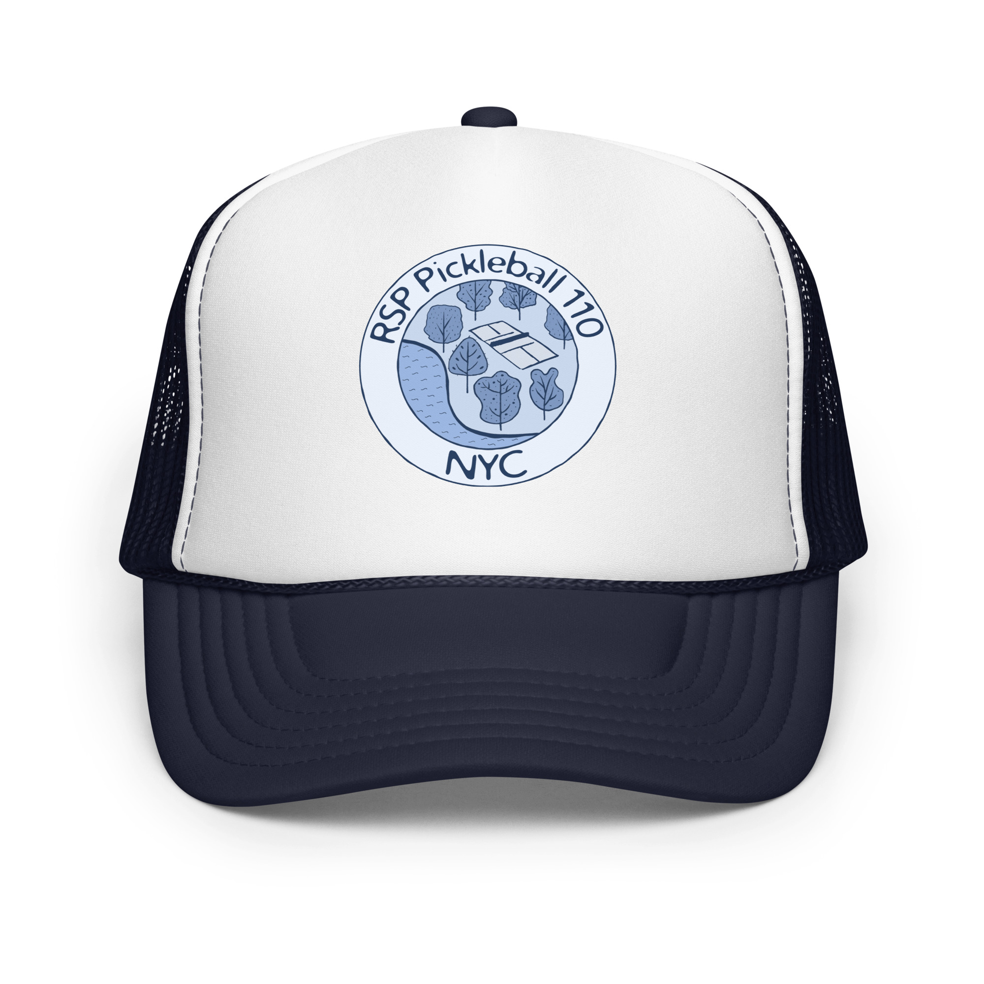 RSP 110 Foam Trucker Hat - Blue Logo - Image 4
