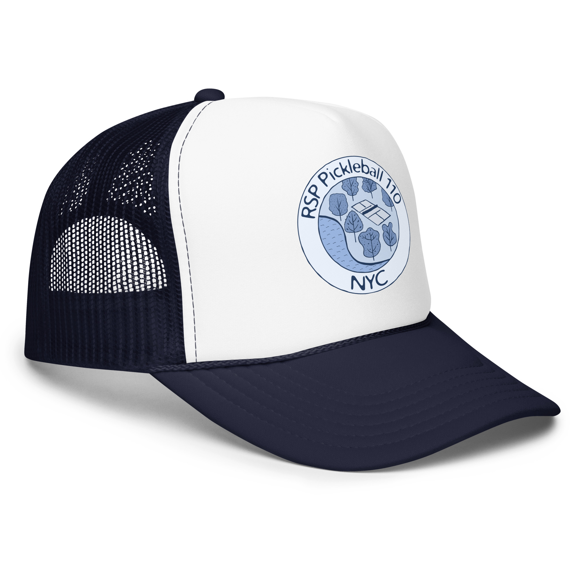 RSP 110 Foam Trucker Hat - Blue Logo - Image 5