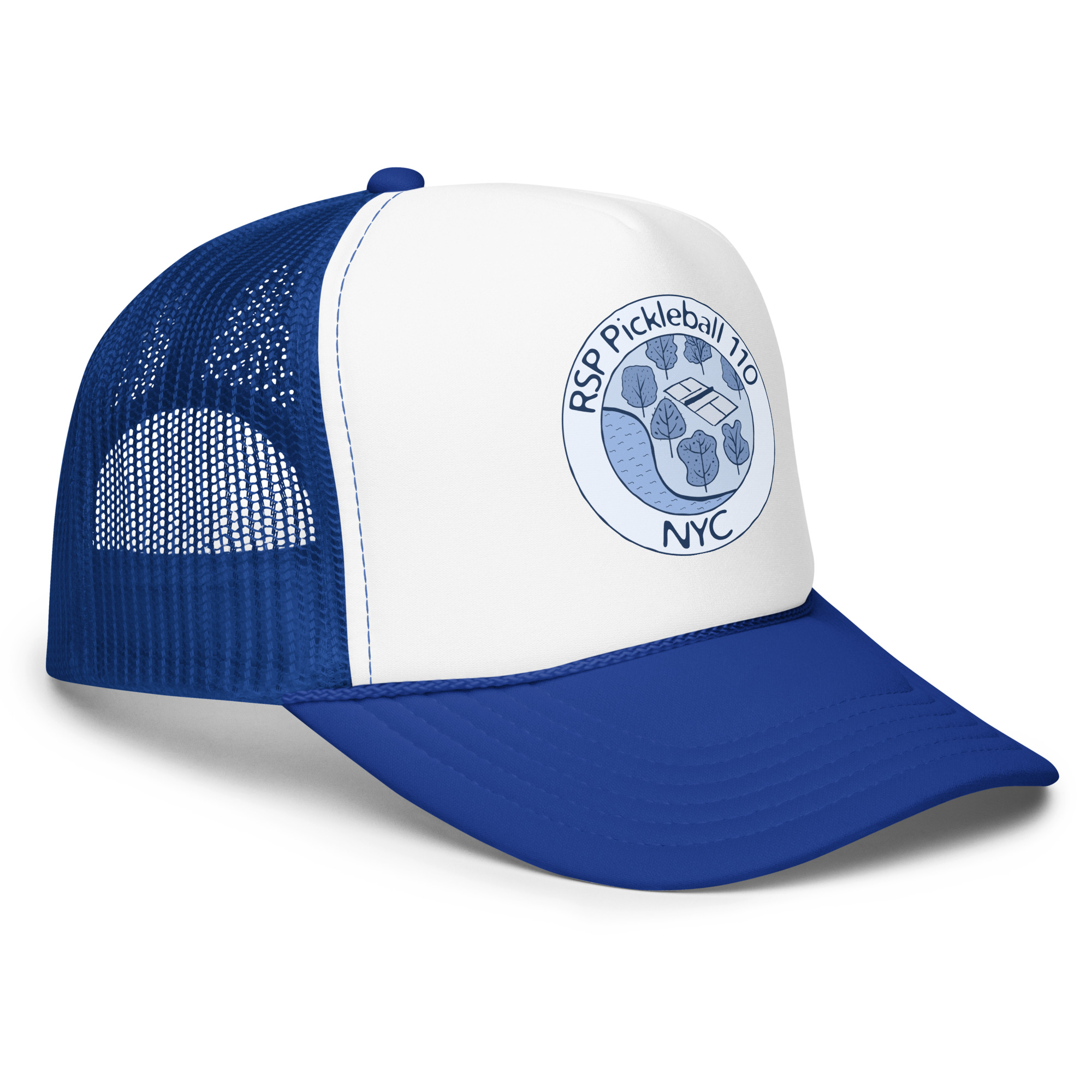 RSP 110 Foam Trucker Hat - Blue Logo - Image 2